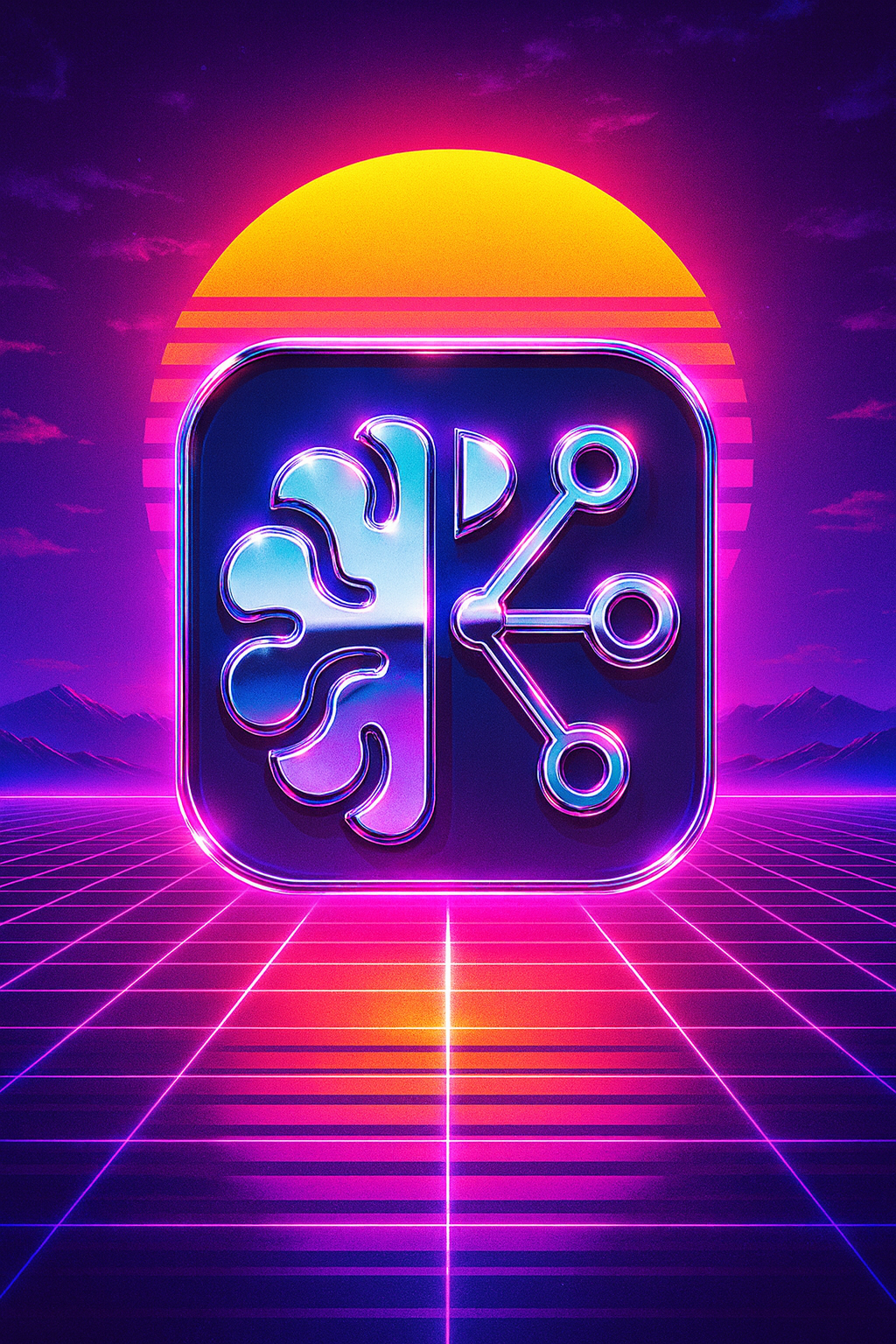 BrainMesh neon artwork